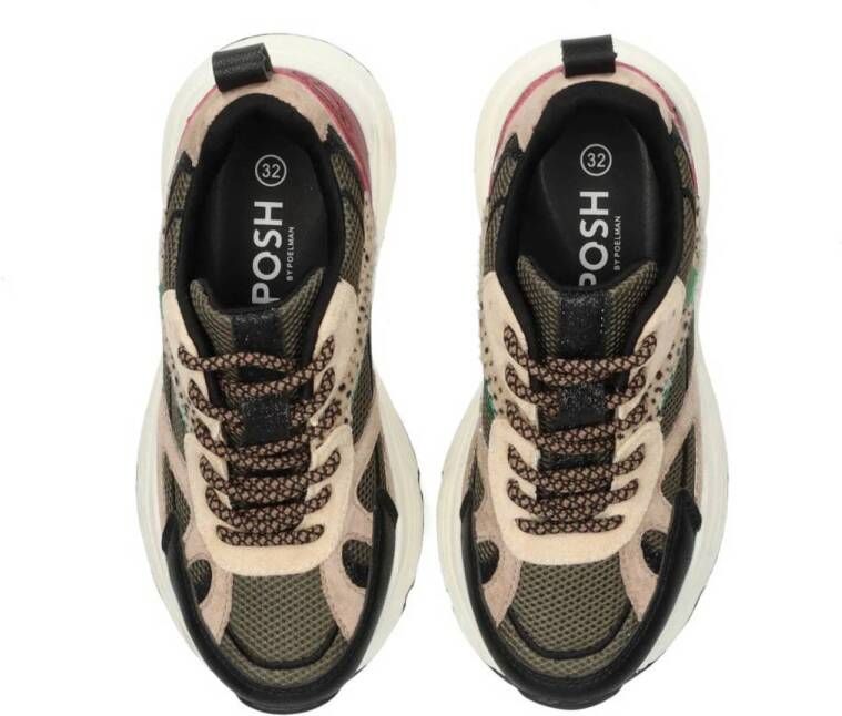 POSH by Poelman chunky sneakers zwart beige