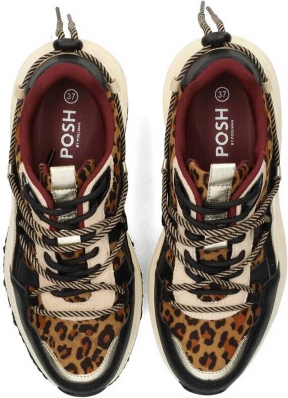 POSH by Poelman chunky sneakers zwart panterprint