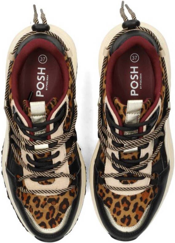 POSH by Poelman chunky sneakers zwart panterprint