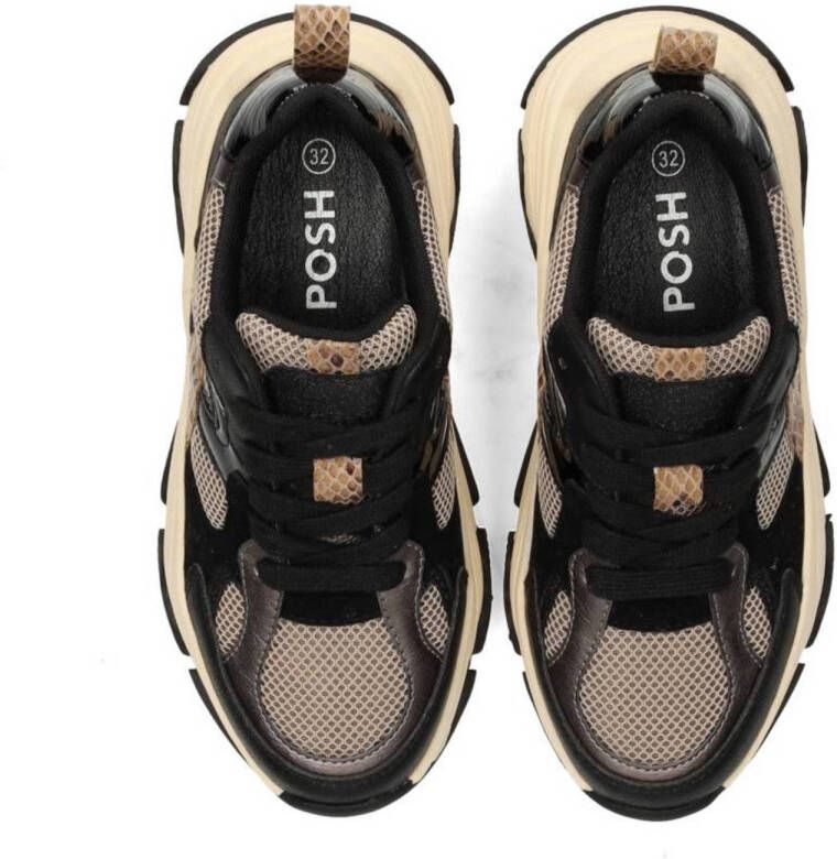 POSH by Poelman Gigi chunky sneakers zwart beige