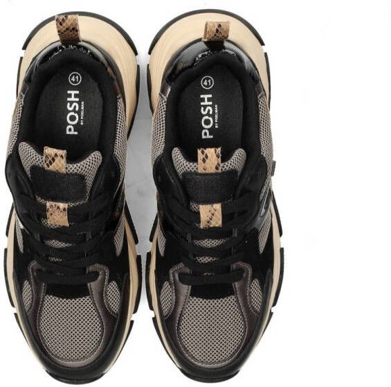 POSH by Poelman Gigi chunky sneakers zwart beige