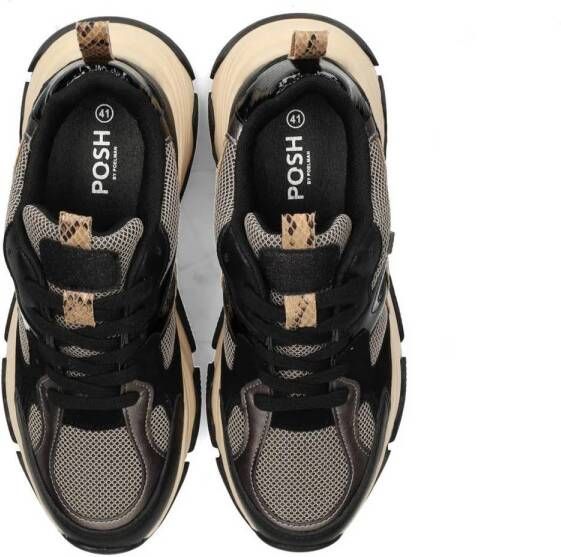 POSH by Poelman Gigi chunky sneakers zwart beige