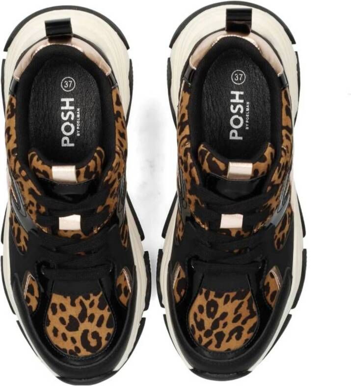POSH by Poelman Gigi chunky sneakers zwart panterprint