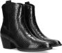 POSH by Poelman JESSIE Dames Enkellaarzen Zwart met slangenprint - Thumbnail 5