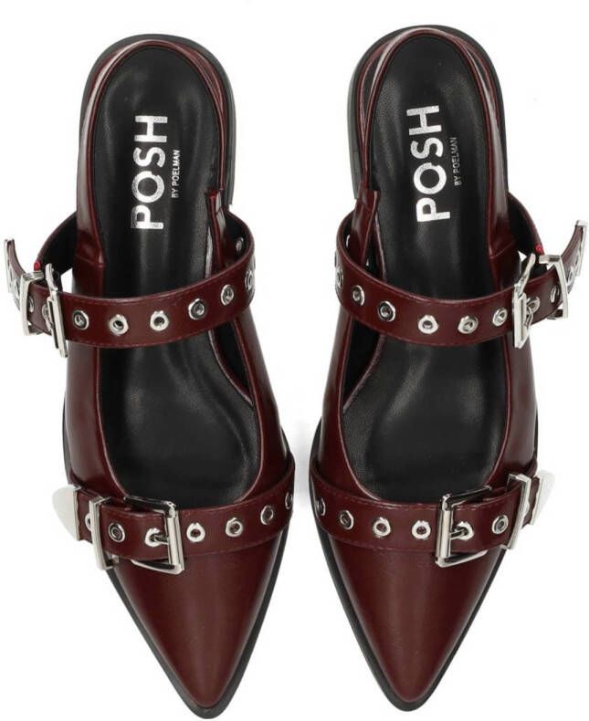 POSH by Poelman Julie slingback loafers donkerrood