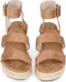 POELMAN Slingback sandalen cappuccino Beige Textiel Sandalen met hak Dames - Thumbnail 3