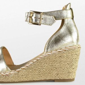 POSH by Poelman SUUS Dames Sandalen Espadrilles Goud