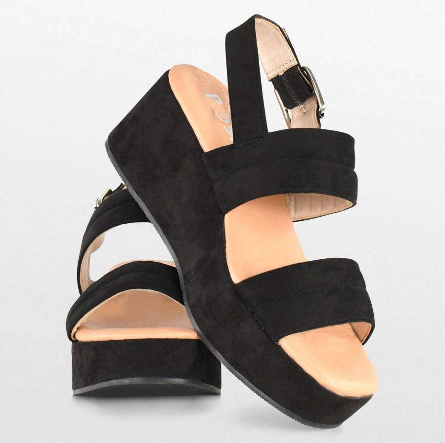 POSH by Poelman Paris plateau sandalen zwart