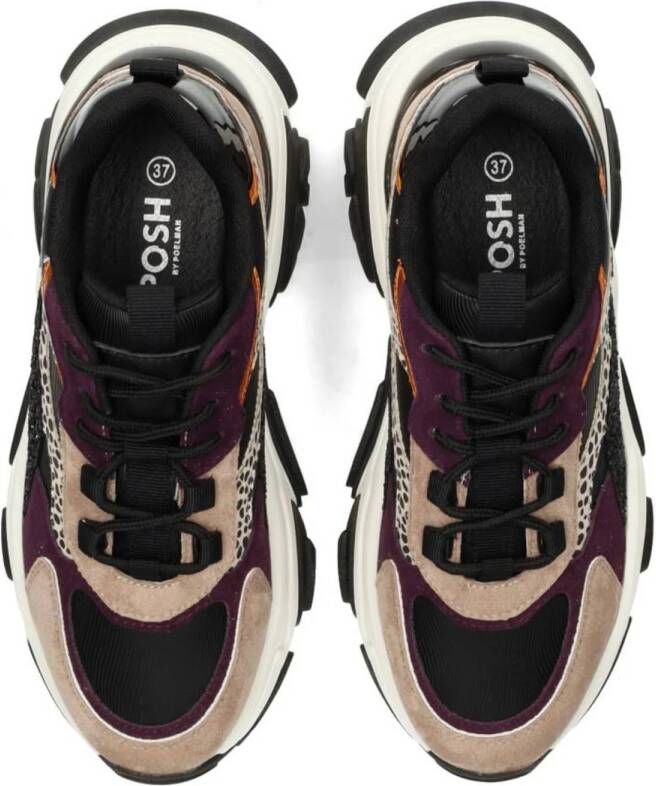 POSH by Poelman Polly chunky sneakers zwart taupe