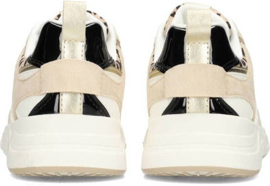POSH by Poelman Rosie chunky leren sneakers beige panter