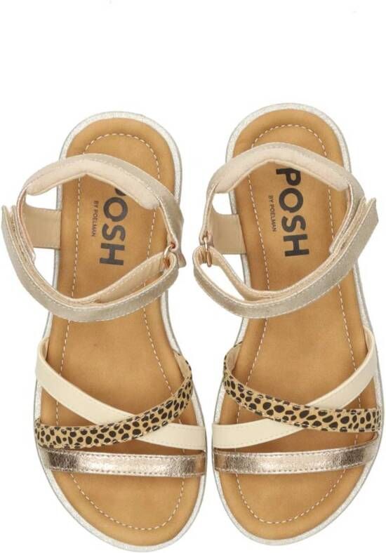 POSH by Poelman sandalen goud dierenprint