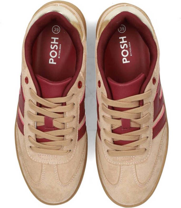 POSH by Poelman sneakers beige rood