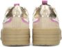PS Poelman Anemone leren sneakers beige wit panter - Thumbnail 4
