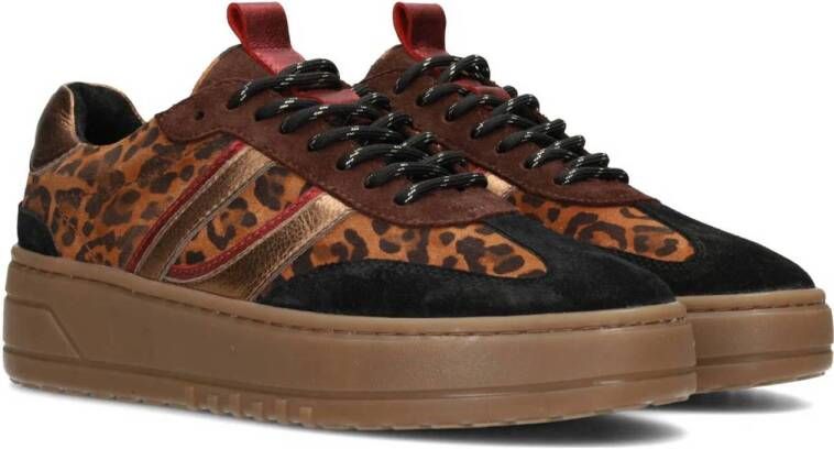 PS Poelman Anemone leren sneakers zwart rood