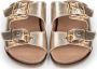 POELMAN Goudkleurige sandalen met gespen Goud Leer Platte sandalen Dames - Thumbnail 4