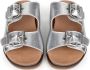POELMAN Zilverkleurige sandalen Zilver Leer Platte sandalen Dames - Thumbnail 4