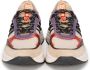 PS Poelman Charu leren sneakers beige paars oranje - Thumbnail 4