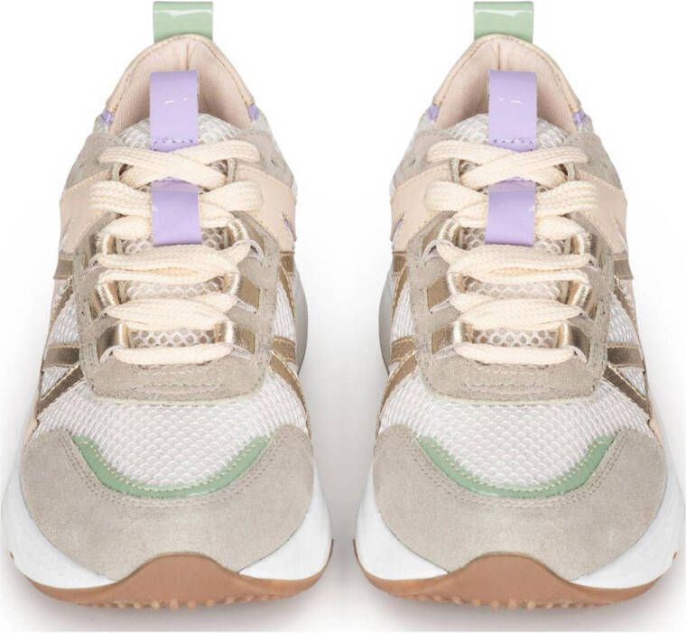 PS Poelman Cibel chunky leren sneakers groen beige
