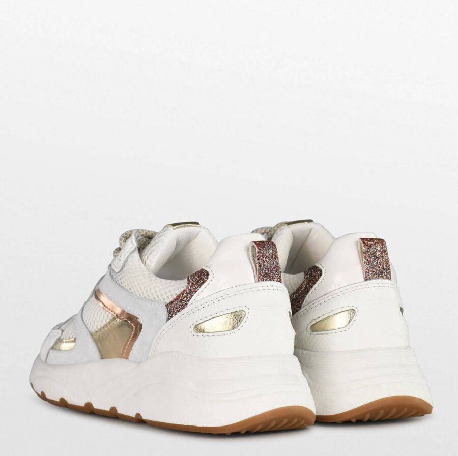 PS Poelman Cibel leren sneakers wit goud