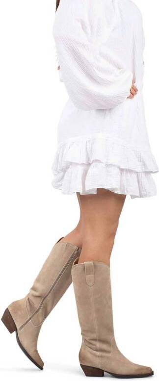PS Poelman Dana suède cowboylaarzen beige