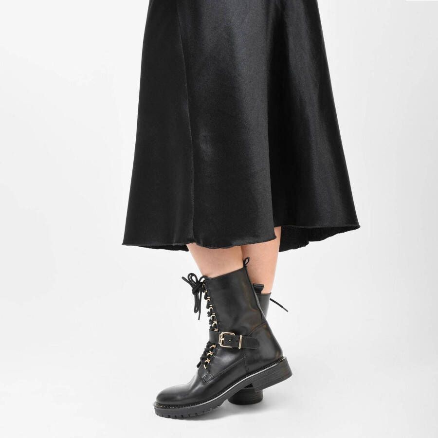 PS Poelman Dungaball leren veterboots zwart - Schoenen.nl