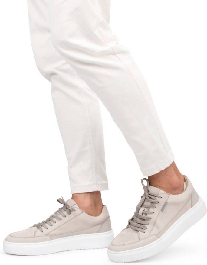 PS Poelman Enzo leren sneakers grijsbruin