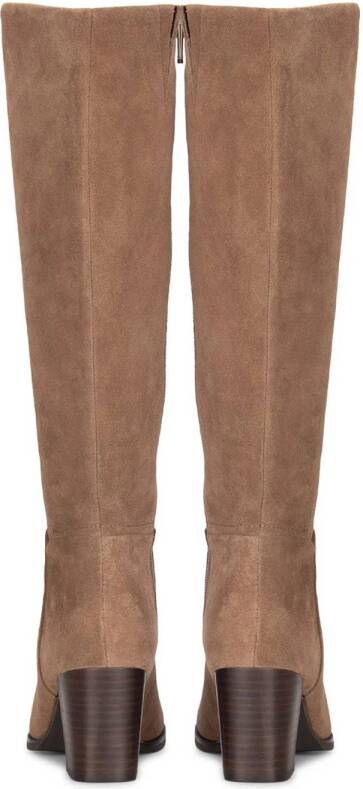 PS Poelman Fleur suède hoge laarzen lichtbruin