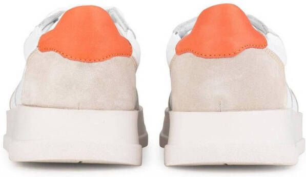 PS Poelman GABA leren sneakers wit oranje