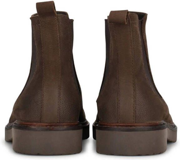 PS Poelman Hudson nubuck chelsea boots donkerbruin