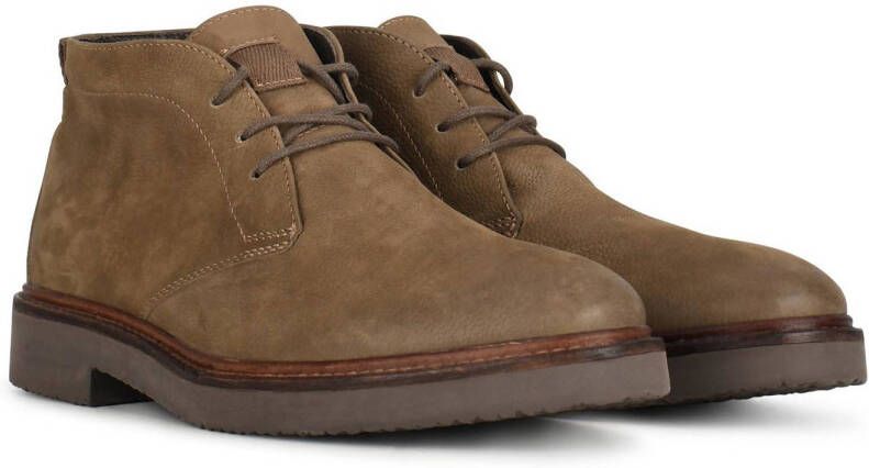 PS Poelman Hudson nubuck veterschoenen taupe