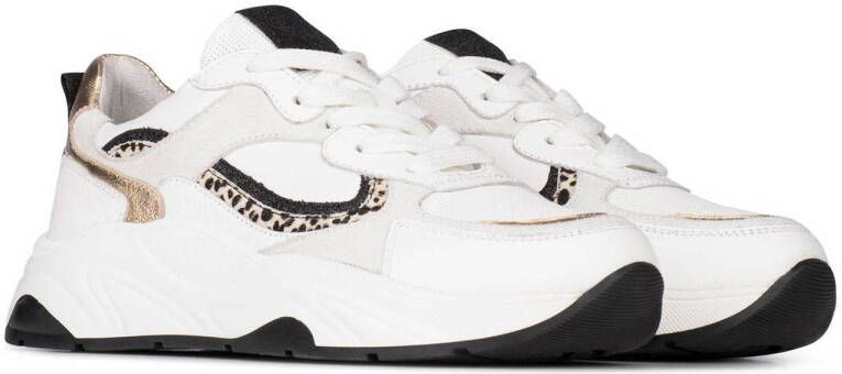 PS Poelman Iva chuny suède sneakers wit goud