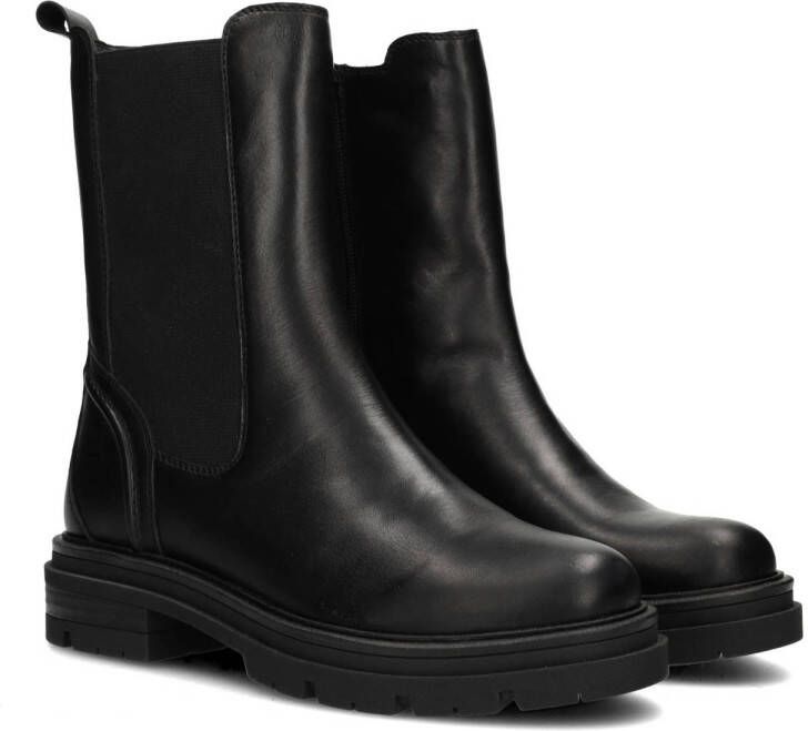 PS Poelman Jae leren enkellaarzen zwart