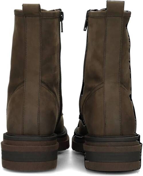 PS Poelman Jae nubuck veterboots donkerbruin