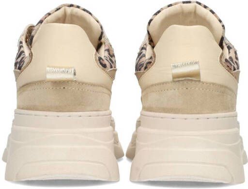 PS Poelman Jana chunky suède sneakers beige panter