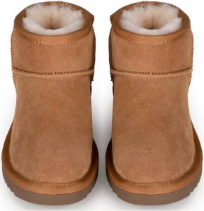 PS Poelman Lammy gevoerde suède enkelboots camel