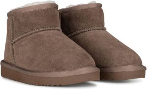 PS Poelman Lammy gevoerde suède enkelboots taupe