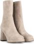 POELMAN Haklaars Beige Suede Enkellaars met hak Dames - Thumbnail 4