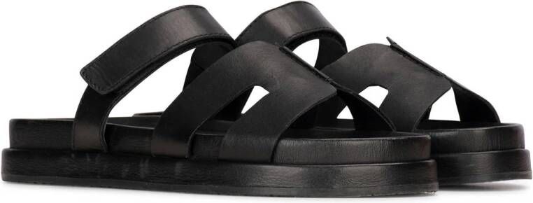 PS Poelman leren slippers zwart