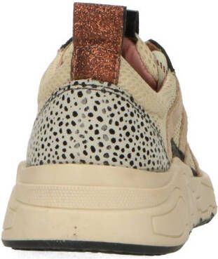 PS Poelman leren sneakers beige zwart