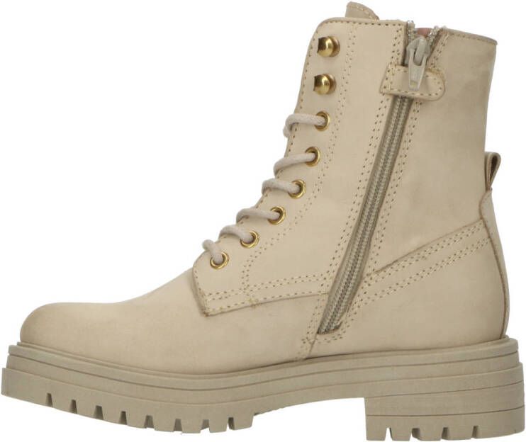 PS Poelman leren veterboots beige