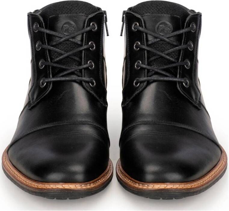 PS Poelman leren veterschoenen zwart