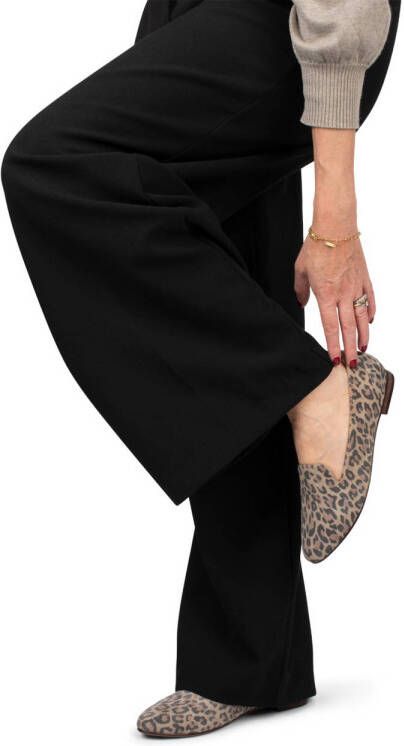 PS Poelman Lies suède loafers met panterprint beige