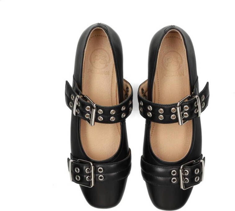 PS Poelman Lovis leren ballerina's zwart