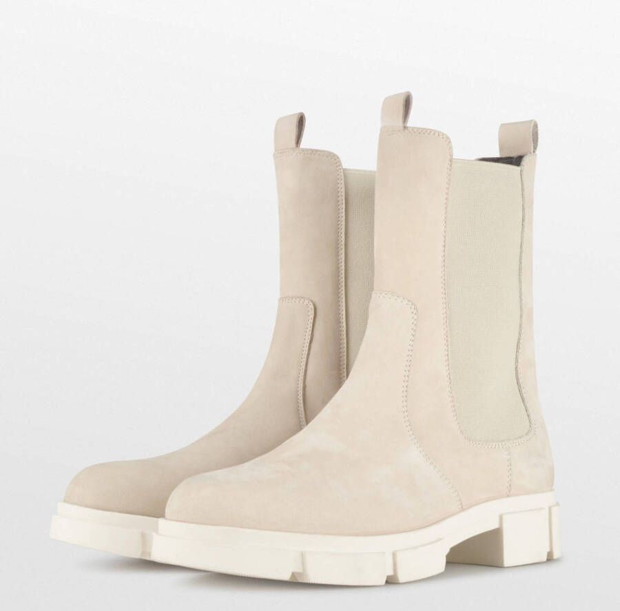 PS Poelman Lynn hoge nubuck chelsea boots beige