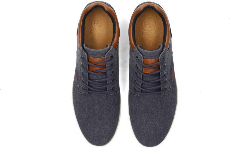 PS Poelman Martin denim sneakers donkerblauw