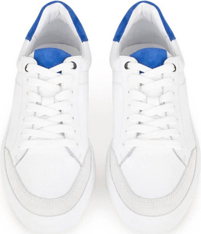 PS Poelman MIKE leren sneakers wit blauw