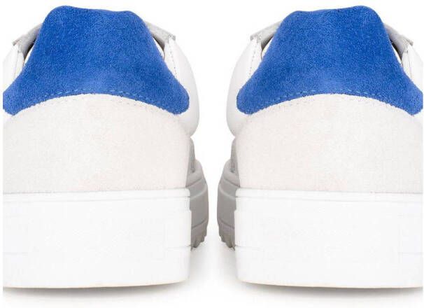 PS Poelman MIKE leren sneakers wit blauw