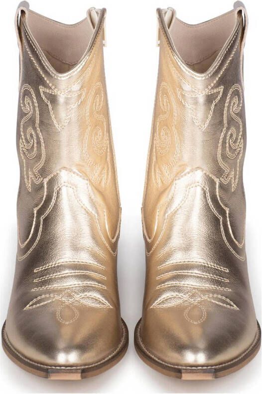PS Poelman Moco leren cowboylaarzen goud metallic