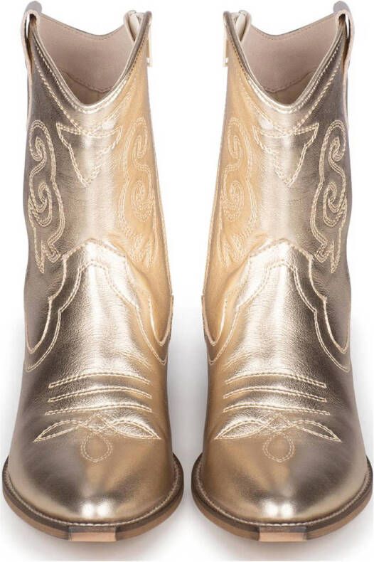 PS Poelman Moco leren cowboylaarzen goud metallic