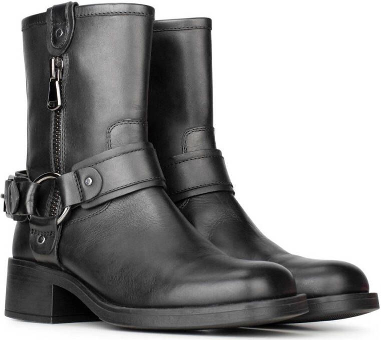 PS Poelman Modular leren bikerboots zwart